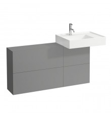 Laufen Kartell Тумба под раковину справа, 120х27х61см, с 1 дверцей и 2 створками, подвесная, покрытие LLC, цвет: сланцево-серый. 4.0829.2.033.642.1,  8.1033.4.400.104.1
