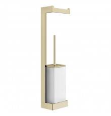Gessi Inverso Accessories Стойка с держателем т/б и ершиком белым, подвесная, цвет: Brass Brushed PVD. 20867#727