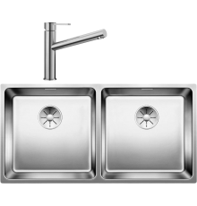 Комплект Мойка кухонная Blanco Andano 400/400-U сталь + Смеситель Ambis Ambis 523118