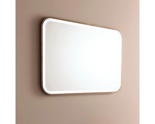 Bertocci Зеркало 100х70см., для горизонтальной/вертикальной установки, в латунной раме, с сенсорным включением (снизу справа в вертикальном положении) и системой антизапотевания. цвет: матовое золото. 146 8356 5050 9746 9795