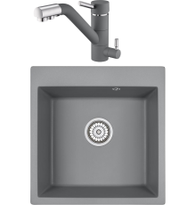 Комплект Мойка кухонная Emar Quartz EMQ-1510.Q Алмаз + Смеситель 3008.9 Алмаз