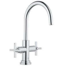 Kludi 20 118 0520 Nova Fonte Classic Смеситель для раковины 195 мм, со сливн. гарн., Керамика 90° 201180520