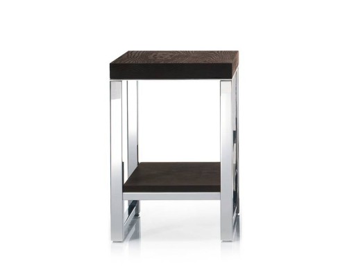 Decor Walther Wood HM Табурет 30x30x44см, напольная, цвет: сталь полированная / темный ясень. 0926885