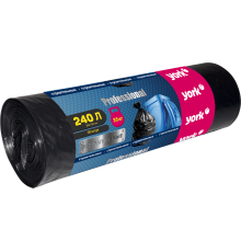 Мешки для мусора York Professional 090920 черные, 240 литров, 10 шт
