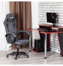 Игровое кресло TetChair Racer GT new кожзам металлик 36, ткань серая 12