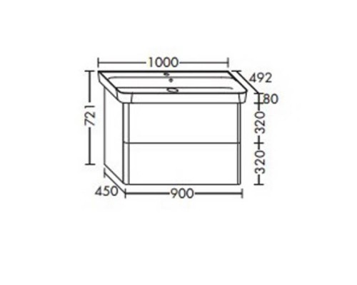 Burgbad Iveo Комплект мебели с раковиной 100см, подвесной, цвет: дуб меринос . SFEN100F2835G0161C0001*1