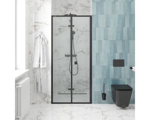Душевая дверь в нишу Ceruttispa Bella D101B 100 см, профиль черный