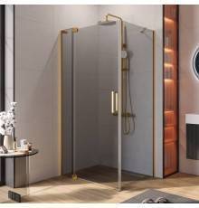 Душевой уголок Cezares Slider AH 1 80-90/100 GRIGIO BORO профиль брашированное золото, стекло серое