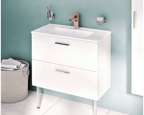 Тумба с раковиной VitrA Mia 80 с 2 ящиками, белый глянец Тумба с раковиной VitrA Mia 80 с 2 ящиками, белый глянец