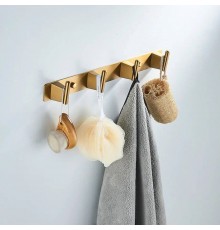 Крючки для ванной и кухни / планка с 4 крючками Shevanik SG5741G, золотой сатин
