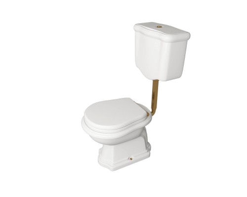 Kerasan Retro Унитаз 72х38.5см., приставной, с низким бачком, слив в пол, цвет: белый/золото. 751391, 101001, 760391, 108201, 757191 Kerasan Retro Унитаз 72х38.5см., приставной, с низким бачком, слив в пол, цвет: белый/золото. 751391, 101001, 760391, 108201, 757191