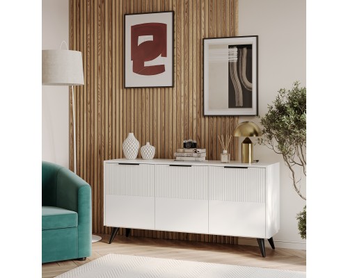 Комод DIWO Краснодар 150x75x43 см, белый, ручка черная