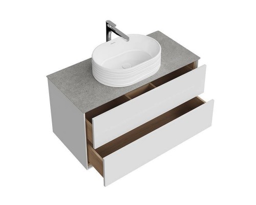 Kerama Marazzi PLAZA Modern Тумба подвесная 100x48см, 2 ящика, цвет: белый / дуб виченце. PLB.M.100.2\WHT.V Kerama Marazzi PLAZA Modern Тумба подвесная 100x48см, 2 ящика, цвет: белый / дуб виченце. PLB.M.100.2\WHT.V