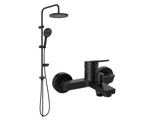 Душевой комплект Смеситель STWORKI Кронборг S28100BK матовый чёрный + Стойка Хальмстад S15180BK Душевой комплект Смеситель STWORKI Кронборг S28100BK матовый чёрный + Стойка Хальмстад S15180BK