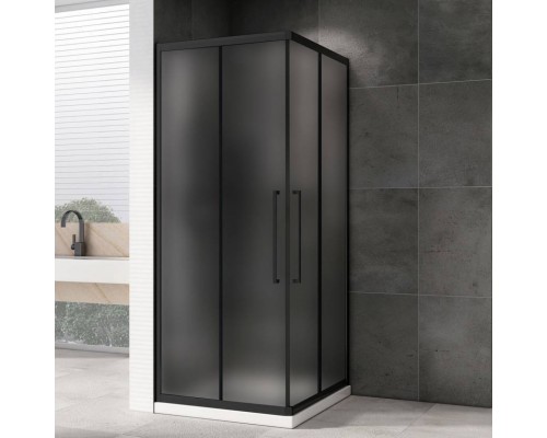 Душевой уголок Abber Schwarzer Diamant AG02090BMH 90x90, профиль черный матовый, стекло матовое