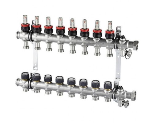 Группа коллекторная Oventrop Multidis SF 9 со встроенными ротаметрами на 9 контуров (1404359)