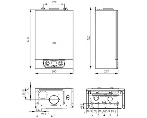 *БП-00002185  GB MIZUDO M32TН (32 кВт, одноконтурный) одноконтурный/турбированный, Open Therm (БП-00002185)