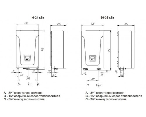 Электрический настенный котел Baxi AMPERA Plus 36 E8403236-- (E8403236--)