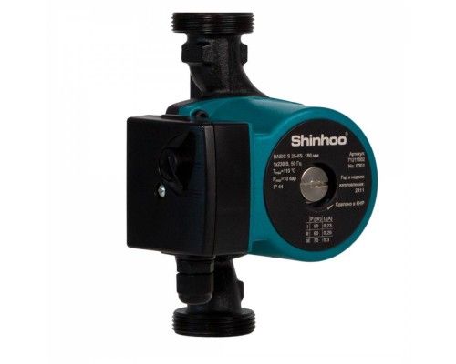 Насос циркуляционный BASIC S 25-6S 230V 180мм SHINHOO /256/ Насос циркуляционный BASIC S 25-6S 230V 180мм SHINHOO /256/