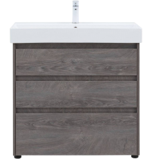 Тумба с раковиной Aquanet Nova Lite 85 напольная, дуб рошелье, 3 ящика