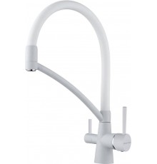 Смеситель для кухни Paulmark Siegen Si213111-431TW белый матовый с гибким изливом
