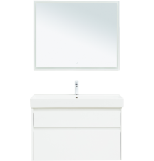 Мебель для ванной комнаты Aquanet Nova Lite 100 белая глянцевая, 2 ящика