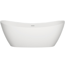 Ванна из искусственного камня Salini Noemi 185x80 см, отдельностоящая, овальная, со сливом-переливом, с донным клапаном, фурнитура белая