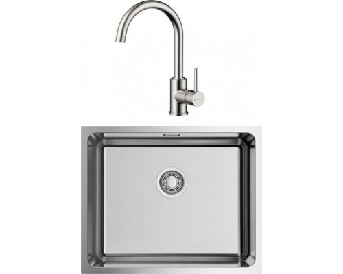 Комплект Мойка кухонная Omoikiri TADZAVA 54-U-IN нержавеющая сталь + Смеситель Shinagawa BN нержавеющая сталь