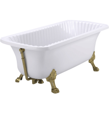 Ванна из искусственного камня Migliore Olivia 24384 175x80 см, отдельностоящая, с декоративными ножками, со сливом-переливом, фурнитура бронза