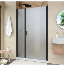 Душевая дверь в нишу Vegas Glass EP-F-2 Novo 115 02М 10 R профиль черный матовый, стекло сатин