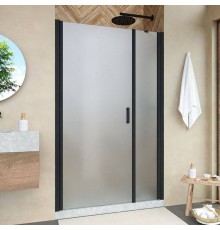 Душевая дверь в нишу Vegas Glass EP-F-2 Novo 115 02М 10 L профиль черный матовый, стекло сатин