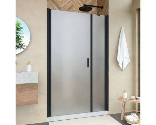 Душевая дверь в нишу Vegas Glass EP-F-2 Novo 115 02М 10 L профиль черный матовый, стекло сатин