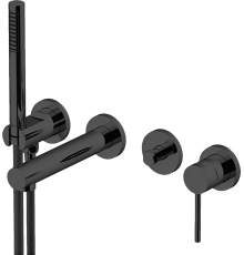 Смеситель для ванны с душем Gattoni Circle One 9005/90NO С ВНУТРЕННЕЙ ЧАСТЬЮ, nero opaco