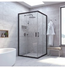 Душевой уголок Vegas Glass Za Novo ZA NOVO 120 02М 01 профиль черный матовый, стекло прозрачное
