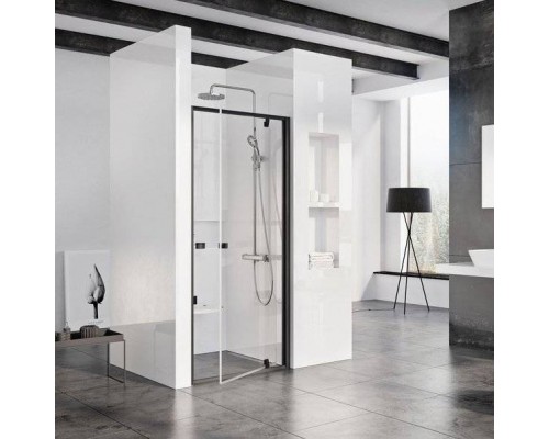 Душевая дверь в нишу Ravak Pivot PDOP1-80 Transparent, профиль черный + защитное средство