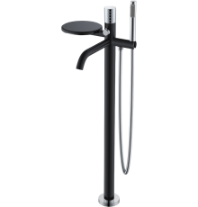 Напольный смеситель для ванны с душем Boheme Stick 129-BCR black diamond chrome
