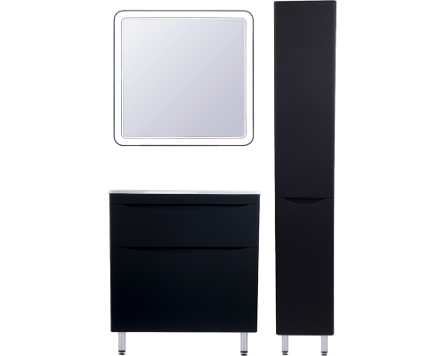 Мебель для ванной комнаты Style Line Бергамо Мини 80 Люкс Plus напольная, антискрейтч черная