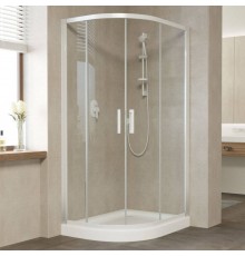 Душевой уголок Vegas Glass ZS-F 90*80 01 01 профиль белый, стекло прозрачное