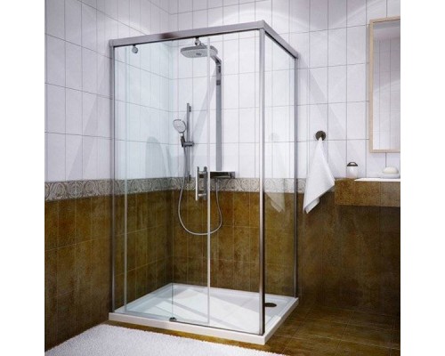 Душевой уголок GuteWetter Slide Rectan GK-863A левая 110x70 см стекло бесцветное, профиль хром