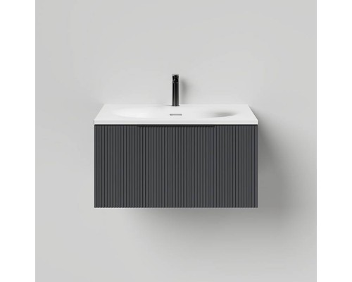 Salini Touch Тумба подвесная 60х50х32см., с раковиной, 1 ящик, верт. фрез., цвет: Anthracite. T600V1AON203