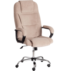 Кресло руководителя TetChair Bergamo 22, хром, флок бежевый 7