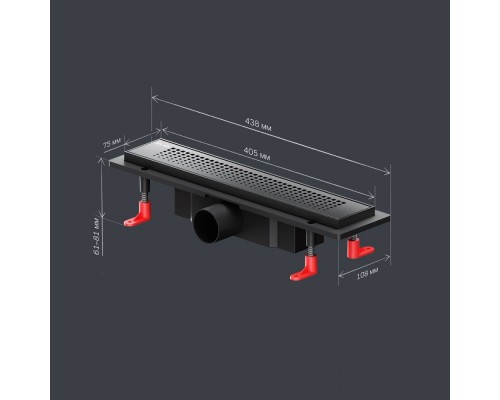 W02SC-P11-040-01BM Трап для душа линейный, универсальный затвор Cut Gradient, 40 см