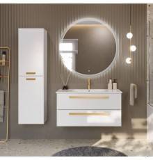 Мебель для ванной комнаты Cezares Eco Cer 100 ручки сатиновое золото, bianco lucido
