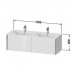 Duravit XViu Тумба подвесная 128x48x40см, с двойной раковиной, 2 ящика, цвет: walnut dark/черный матовый. 2336130000, XV40290B221