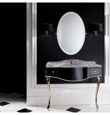 DevonDevon Audrey, Комплект мебели  мрамор: bianco carrara, ножки золото, напольный, Цвет: чёрный с белым кантом. DEAUDRCAROT/DBcprPW/LS-SWINDON/1F,  ACSWINDONDS bi