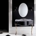 DevonDevon Audrey, Комплект мебели мрамор: bianco carrara, ножки золото, напольный, Цвет: чёрный с белым кантом. DEAUDRCAROT/DBcprPW/LS-SWINDON/1F, ACSWINDONDS bi
