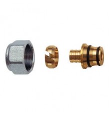 Фитинги цанговые Концовка для труб PEX 17.8х3.6 , хром.накидн.гайка M24x19 FC 6052 60180