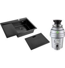 Комплект Мойка кухонная Zorg Master N-7852-R Grafit + Измельчитель Inox D ZR-56 D