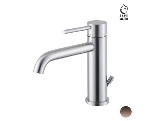 Newform X-STEEL 316 Смеситель для раковины на 1 отв.,  с донный клапаном, излив 14.5см., цвет: PVD Brushed copper bronze. 69610X.59.067