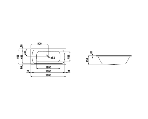 Laufen Pro Ванна встраиваемая, 180x80см, эмалированная сталь (3,5 мм), с центральным выпуском, шумоизоляционное покрытие, без отверстий для ручек, антискользящее покрытие, цвет: белый. 2.2795.0.600.040.1 Laufen Pro Ванна встраиваемая, 180x80см, эмалированная сталь (3,5 мм), с центральным выпуском, шумоизоляционное покрытие, без отверстий для ручек, антискользящее покрытие, цвет: белый. 2.2795.0.600.040.1